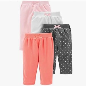 Simple Joys by Carter's Baby Girls' Fleece Pants, Pack of 4